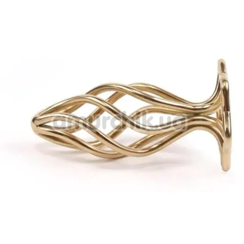 Анальна пробка Lockink Sevanda Hollow Spiral Anal Plug М, золота