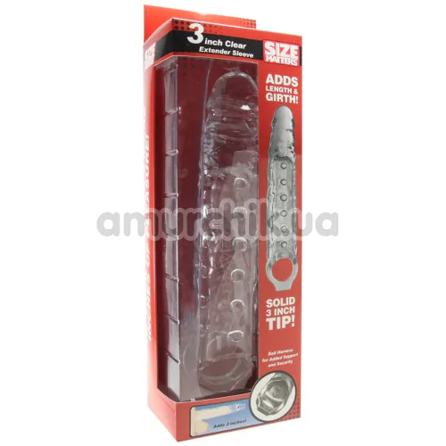 Насадка на пеніс Size Matters 3 Inch Clear Extender Sleeve, прозора