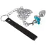 Набор из 3 анальных пробок с голубым кристаллом и поводком Butt Plug Set With A Leash, серебряный - Фото №4