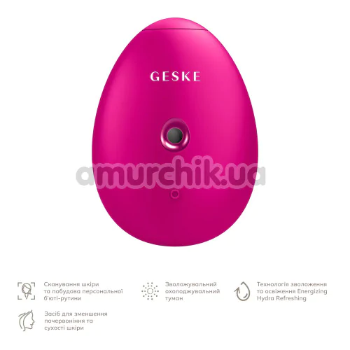 Увлажнитель для кожи лица Geske Facial Hydration Refresher 4 in 1 Oval, ярко-розовый