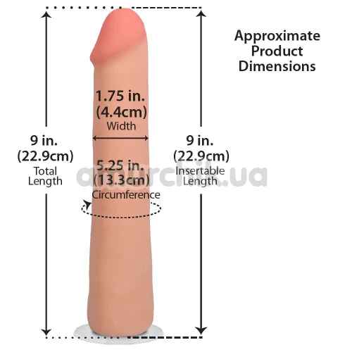 Фаллоимитатор Doc Johnson The Realistic Cock 9, телесный