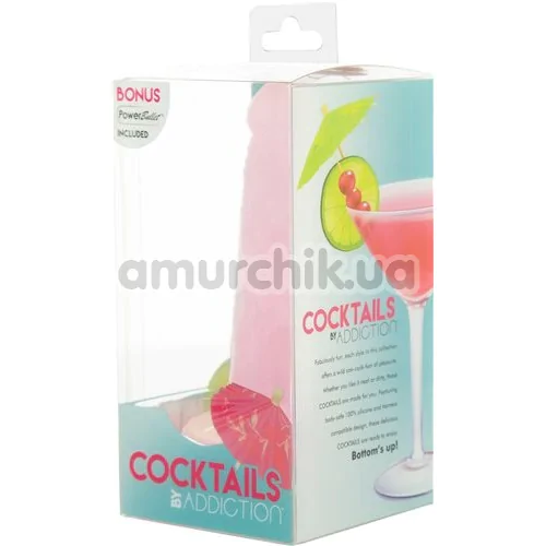 Фаллоимитатор Addiction Cocktails + вибропуля Power Bullet, розовый