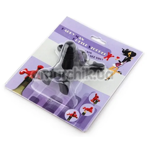 Пробка для вина Happy Man Bottle Stopper, черная