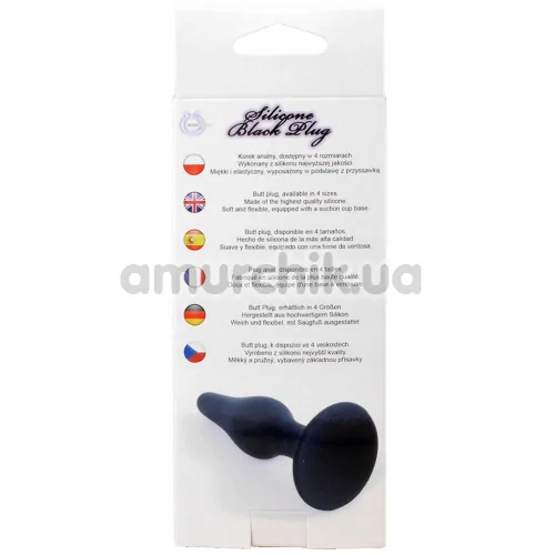 Анальна пробка Boss Series Silicone Purple Plug Small, чорна