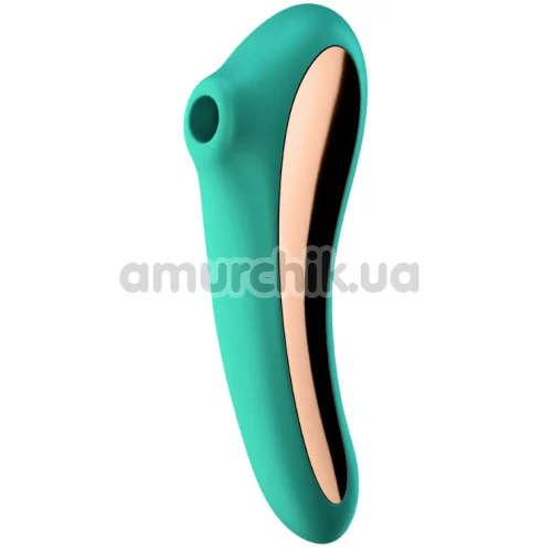 Симулятор орального секса для женщин с вибрацией Satisfyer Dual Kiss, зеленый - Фото №1