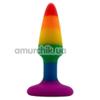 Анальная пробка Alume Silicone Pride Plug М, радужная - Фото №1