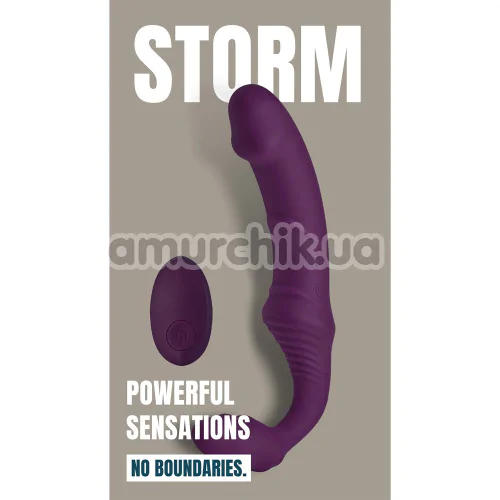 Безремневой страпон с вибрацией Bold Storm Remote Controlled Strapless Vibrator, фиолетовый