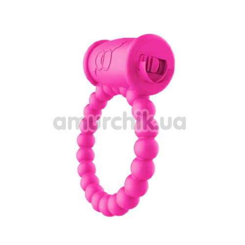 Виброкольцо для члена Hision Beads Ring, розовое