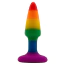 Анальная пробка Alume Silicone Pride Plug М, радужная - Фото №1