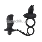 Віброкільце з анальною пробкою GK-Power Anal Penetrator Rabbit, чорне - Фото №1