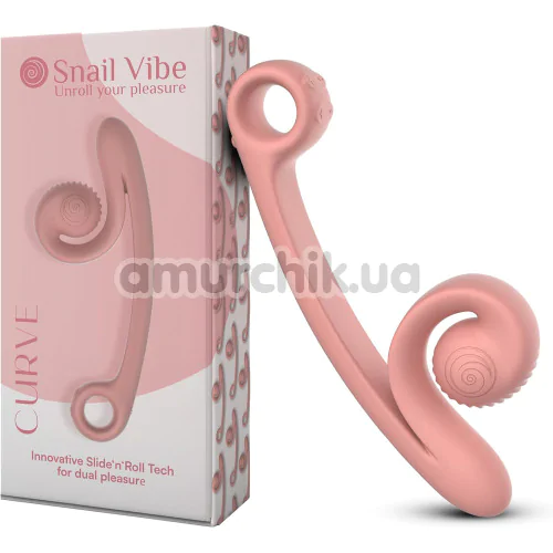 Вибратор для клитора и точки G Snail Vibe Curve, персиковый