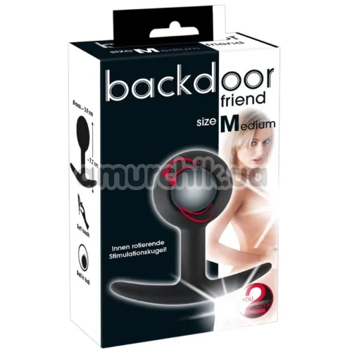Анальная пробка Backdoor Friend Medium, черная