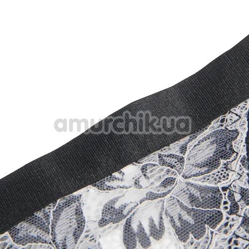 Комплект Star Night Sexy Floral Two-Tone Lace Set, черно-белый: бюстгальтер + трусики-стринги