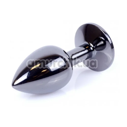 Анальна пробка з синім кристалом Exclusivity Jewellery Dark Silver Plug, срібна