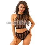 Комплект JSY Sexy Lingerie WW7006, чорний: топ + трусики-стрінги - Фото №1