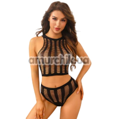 Комплект JSY Sexy Lingerie WW7006, черный: топ + трусики-стринги - Фото №1