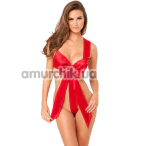 Боди Unwrap Me Satin Bow Teddy, красное - Фото №1