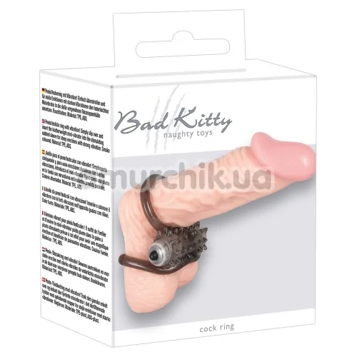 Виброкольцо Bad Kitty Naughty Toys Cockring, серое