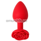 Анальная пробка Alume Silicone Rose Plug S, красная - Фото №1