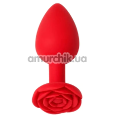 Анальна пробка Alume Silicone Rose Plug S, червона - Фото №1