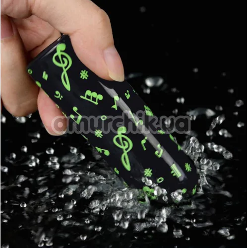 Кліторальний вібратор Music Massager Glow In The Dark, чорний