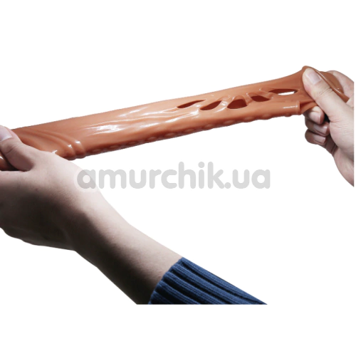 Насадка на пеніс з вібрацією Pretty Love Penis Sleeve Rafael, коричнева