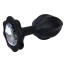 Анальна пробка з прозорим кристалом і червоним хвостиком Alume Silicone Plug With Tail S, чорна - Фото №9
