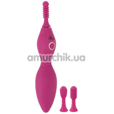 Кліторальний вібратор Sweet Smile Spot Vibrator With 3 Tips, рожевий - Фото №1