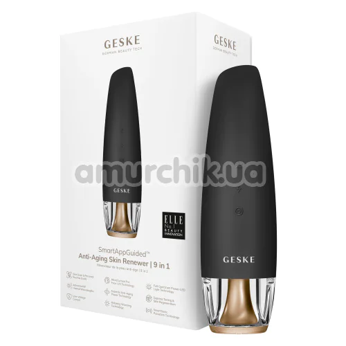 Микротоковый LED-излучатель для восстановления кожи лица Geske Anti-Aging Skin Renewer 9 in 1, темно-серый