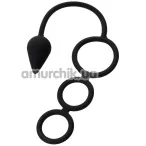 Анальна пробка з ерекційним кільцем Erotist Drop S-Size Anal Plug, чорна - Фото №1