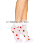 Носки Leg Avenue Strawberry Ruffle Top Anklets, белые - Фото №1