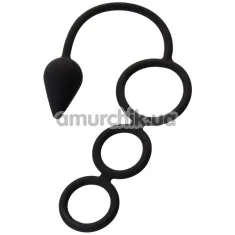 Анальна пробка з ерекційним кільцем Erotist Drop S-Size Anal Plug, чорна - Фото №1