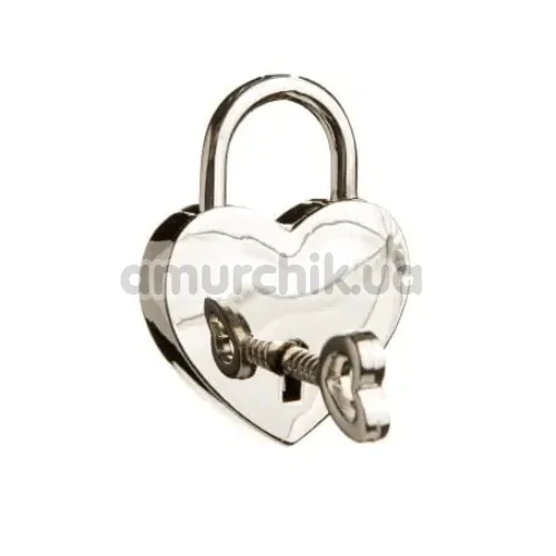 Нашийник DS Fetish Metal Collar With Heart, срібний