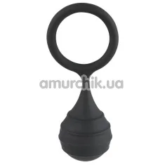 Ерекційне кільце з обтяжувачем Black Velvets Cock Ring & Weight, чорне - Фото №1