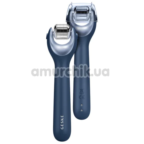 Масажер-ролер для обличчя з мікроголками Geske MicroNeedle Face Roller 9 in 1, синій