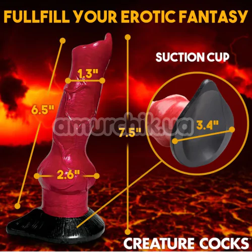 Фаллоимитатор Creature Cocks Hell-Hound, красный