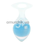 Анальная пробка Univibe Glow-In-Dark Smooth S, голубая - Фото №1