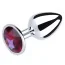 Анальная пробка с красным кристаллом SWAROVSKI Silver Ruby Big, серебряная