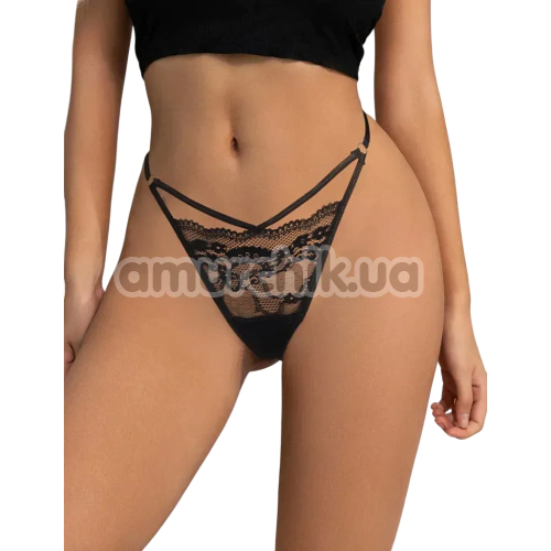 Трусики-стрінги Star Night Strap Detail Panties, чорні - Фото №1