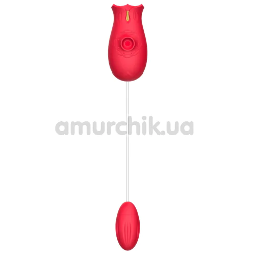 Симулятор орального сексу з віброяйцем Letcher Flowers Love Egg, червоний