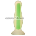 Анальная пробка Radiant Glow In The Dark Soft Silicone Plug Small, салатовая - Фото №1