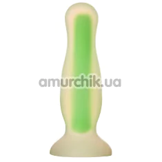 Анальная пробка Radiant Glow In The Dark Soft Silicone Plug Small, салатовая - Фото №1