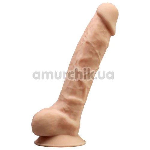 Вібратор Silexd Premium Silicone Dildo With Vibration Model 1 Size 8, тілесний - Фото №1