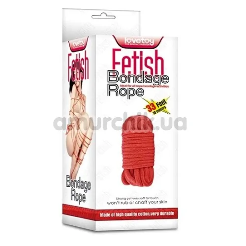 Веревка Fetish Bondage Rope, красная