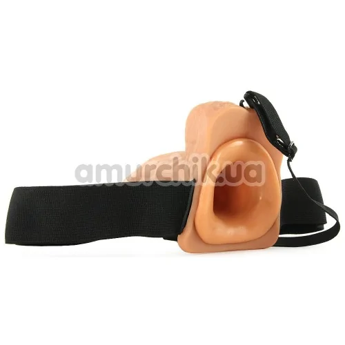 Порожній страпон Fetish Fantasy Series 7 Hollow Strap-On with Balls, тілесний