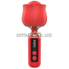 Клиторальный вибратор Loviss Rose Massage Wand Vibrator, красный - Фото №1