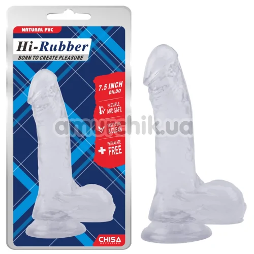 Фаллоимитатор Hi-Rubber Born To Create Pleasure 7.5, прозрачный