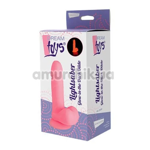 Фаллоимитатор Lightsaber Glowing-In-The-Dark Dildo 6.7, розовый