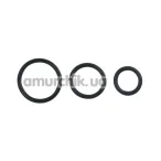 Набор эрекционных колец Cock&Ball Rings Rubber Set, черный - Фото №1
