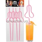 Трубочки для напоїв Penis Trinkhalme - рожеві, 4 шт - Фото №1